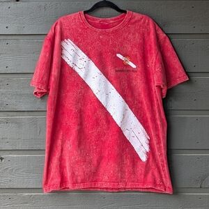 Conch Republic Divers Red Acid Wash Short Sleeve T-Shirt XL Scuba Diving